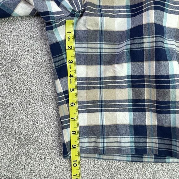 Nautica Shorts Men's 34 Blue Plaid Pockets Flat Front Casual Cotton Summer - Picture 11 of 13